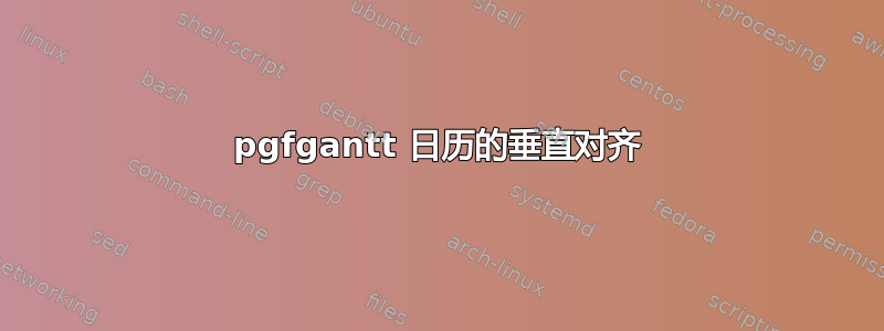 pgfgantt 日历的垂直对齐