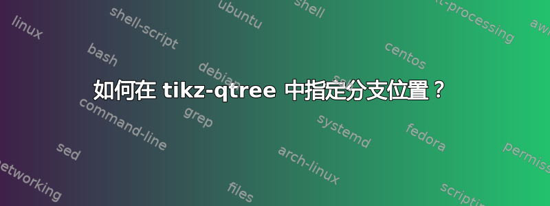 如何在 tikz-qtree 中指定分支位置？