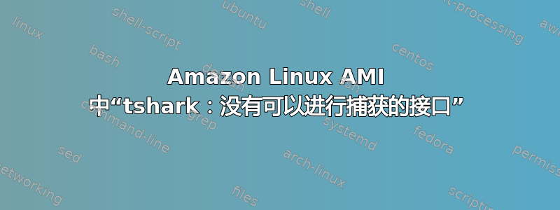 Amazon Linux AMI 中“tshark：没有可以进行捕获的接口”