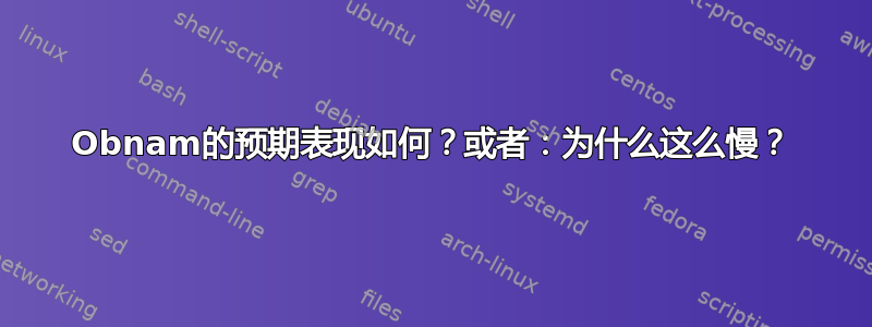 Obnam的预期表现如何？或者：为什么这么慢？