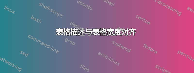 表格描述与表格宽度对齐