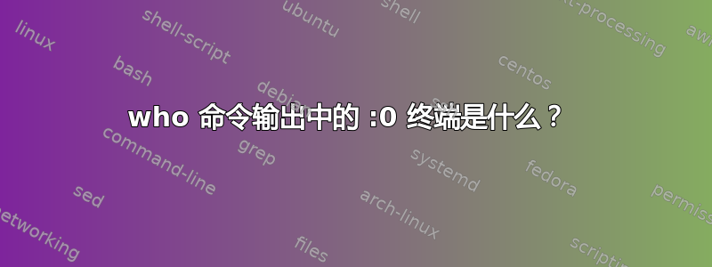 who 命令输出中的 :0 终端是什么？ 