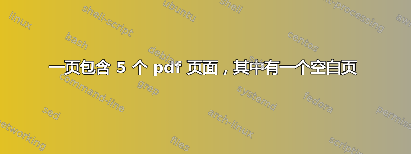 一页包含 5 个 pdf 页面，其中有一个空白页