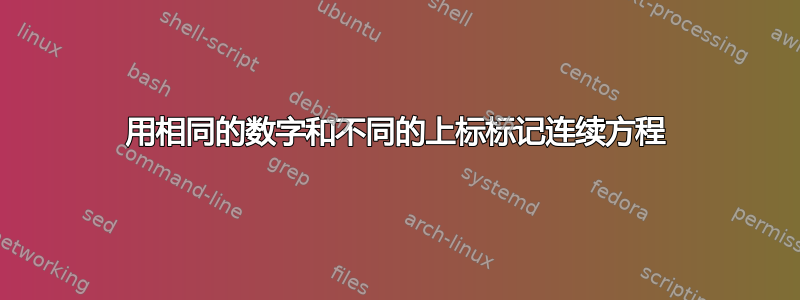 用相同的数字和不同的上标标记连续方程