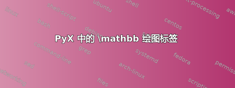 PyX 中的 \mathbb 绘图标签