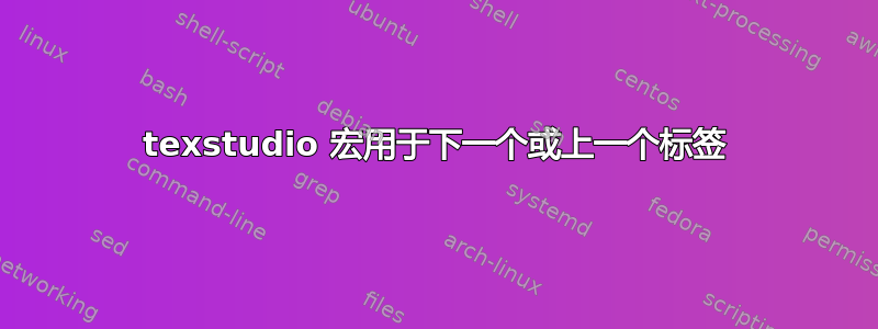 texstudio 宏用于下一个或上一个标签