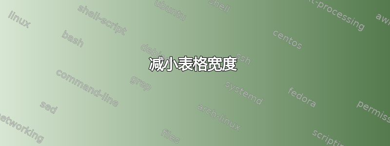 减小表格宽度