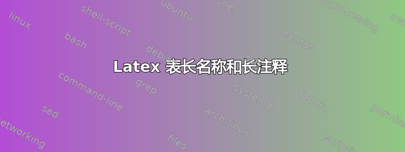 Latex 表长名称和长注释