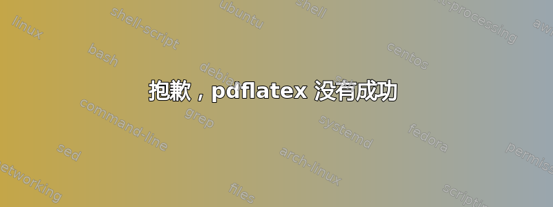 抱歉，pdflatex 没有成功