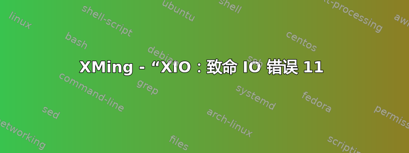 XMing - “XIO：致命 IO 错误 11