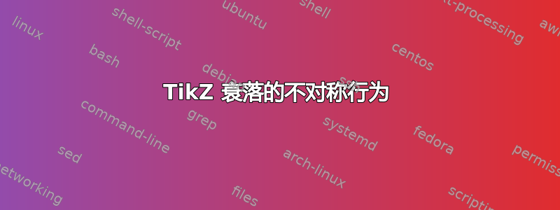 TikZ 衰落的不对称行为