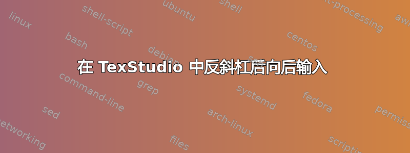 在 TexStudio 中反斜杠后向后输入