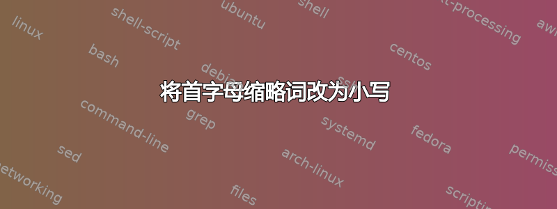 将首字母缩略词改为小写