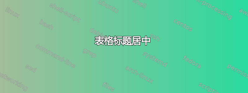 表格标题居中