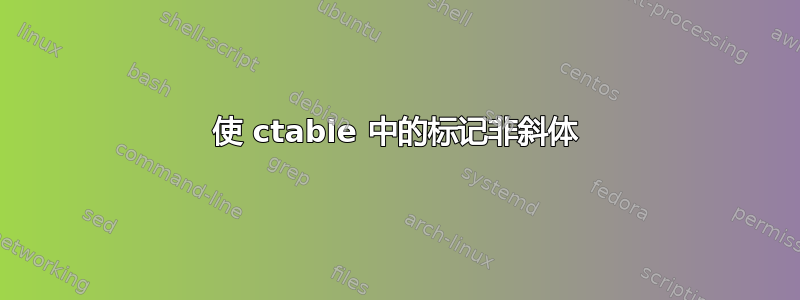 使 ctable 中的标记非斜体