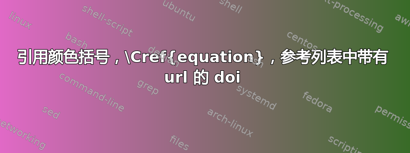 引用颜色括号，\Cref{equation}，参考列表中带有 url 的 doi