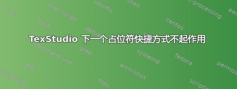 TexStudio 下一个占位符快捷方式不起作用