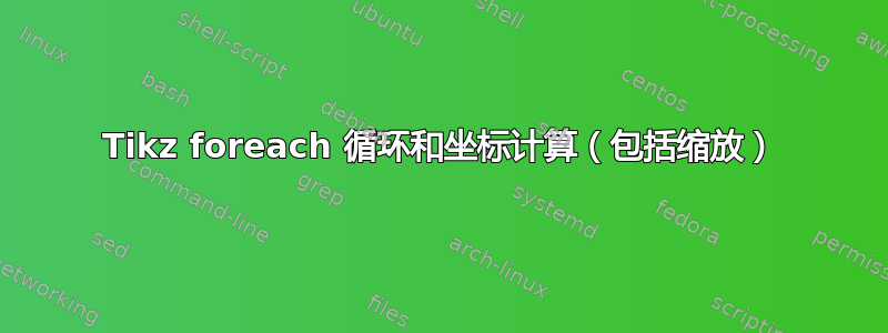 Tikz foreach 循环和坐标计算（包括缩放）