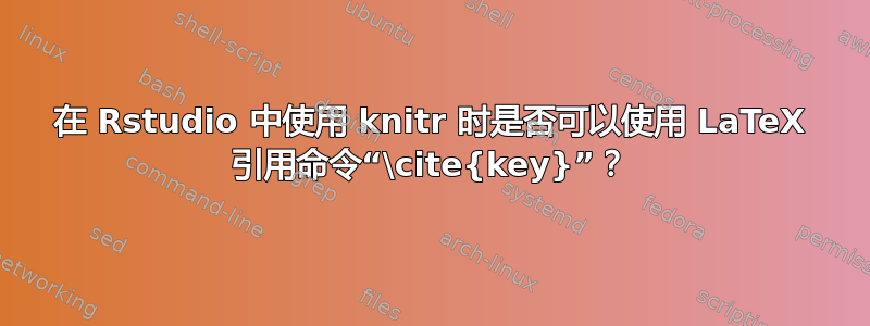 在 Rstudio 中使用 knitr 时是否可以使用 LaTeX 引用命令“\cite{key}”？