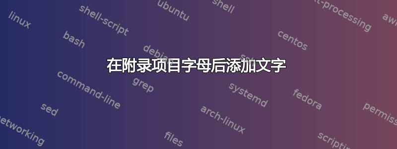 在附录项目字母后添加文字