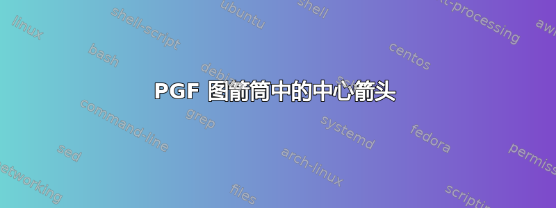 PGF 图箭筒中的中心箭头