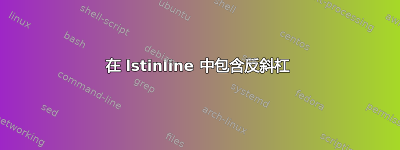 在 lstinline 中包含反斜杠