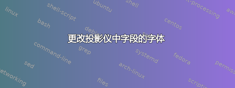 更改投影仪中字段的字体