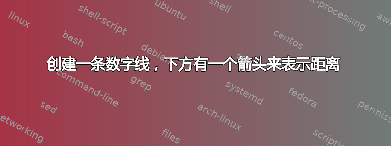 创建一条数字线，下方有一个箭头来表示距离