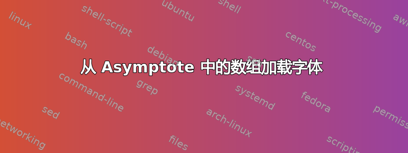 从 Asymptote 中的数组加载字体