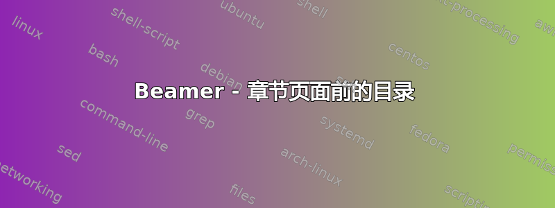 Beamer - 章节页面前的目录