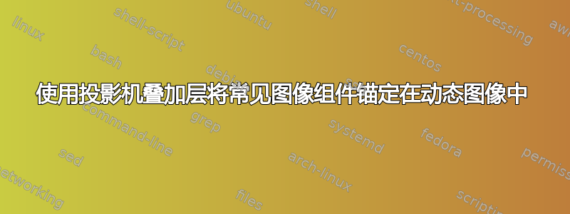 使用投影机叠加层将常见图像组件锚定在动态图像中