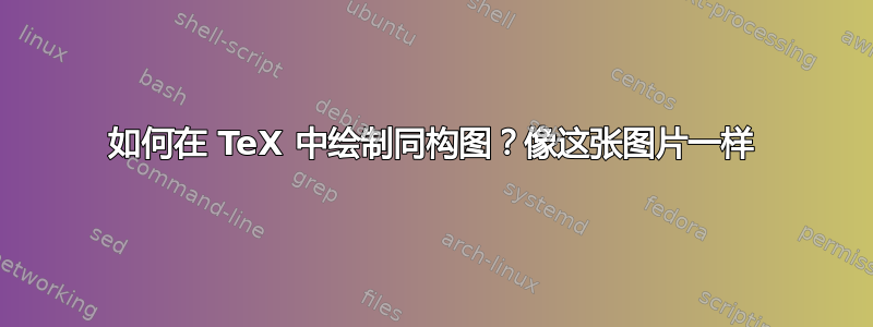 如何在 TeX 中绘制同构图？像这张图片一样