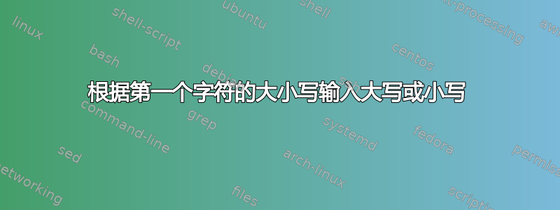 根据第一个字符的大小写输入大写或小写