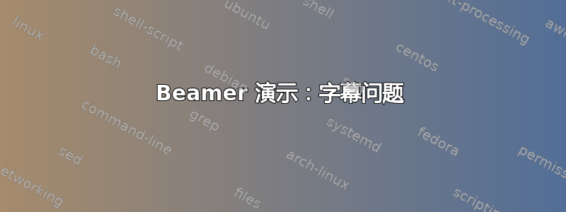 Beamer 演示：字幕问题