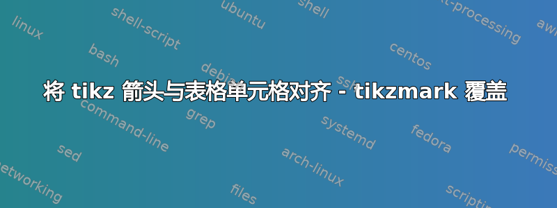 将 tikz 箭头与表格单元格对齐 - tikzmark 覆盖