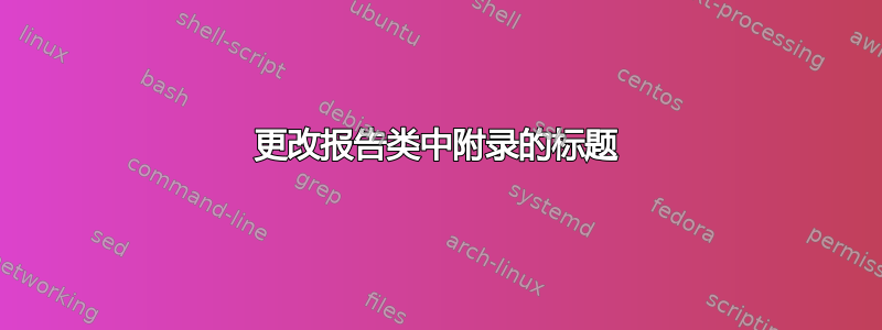 更改报告类中附录的标题