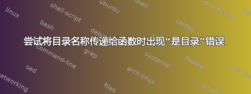 尝试将目录名称传递给函数时出现“是目录”错误