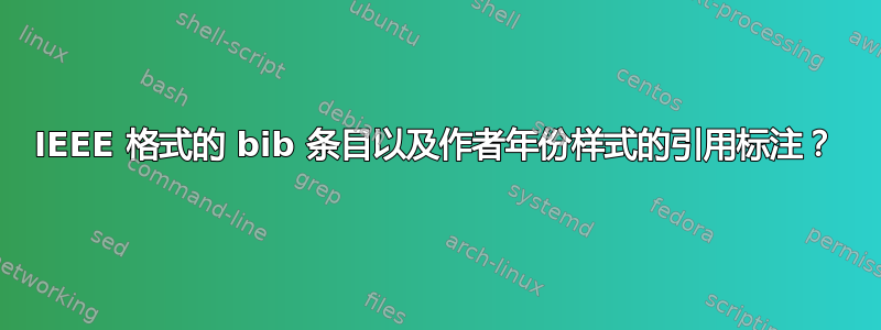 IEEE 格式的 bib 条目以及作者年份样式的引用标注？