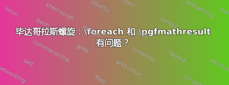 毕达哥拉斯螺旋：\foreach 和 \pgfmathresult 有问题？