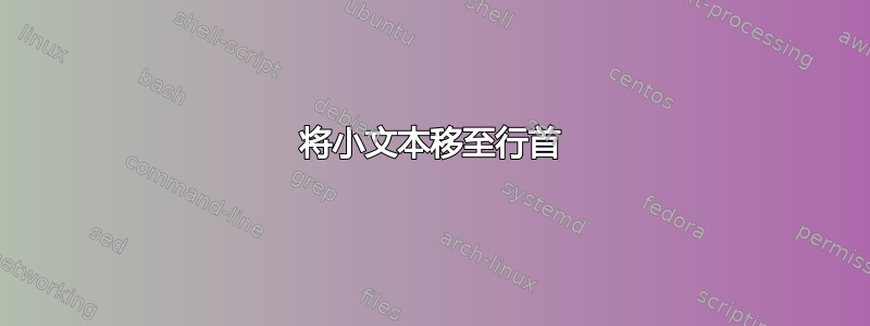 将小文本移至行首