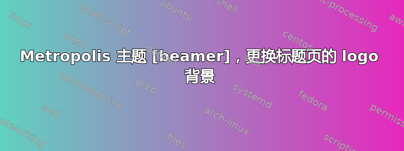 Metropolis 主题 [beamer]，更换标题页的 logo 背景