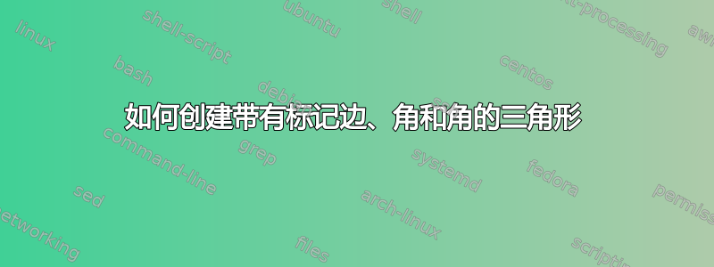 如何创建带有标记边、角和角的三角形