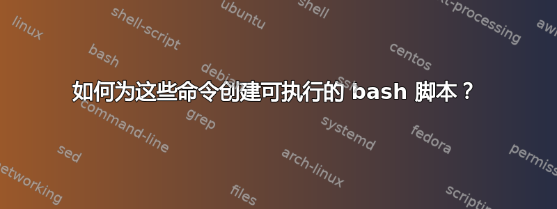 如何为这些命令创建可执行的 bash 脚本？