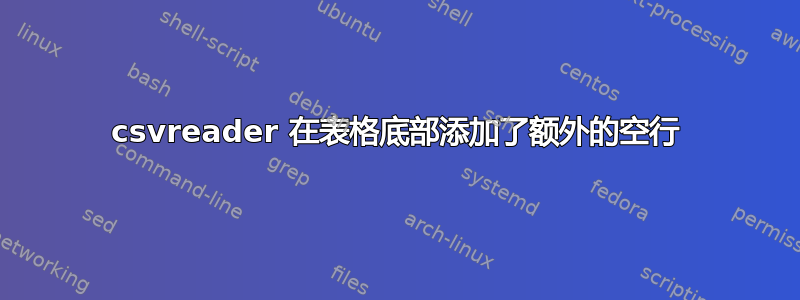 csvreader 在表格底部添加了额外的空行