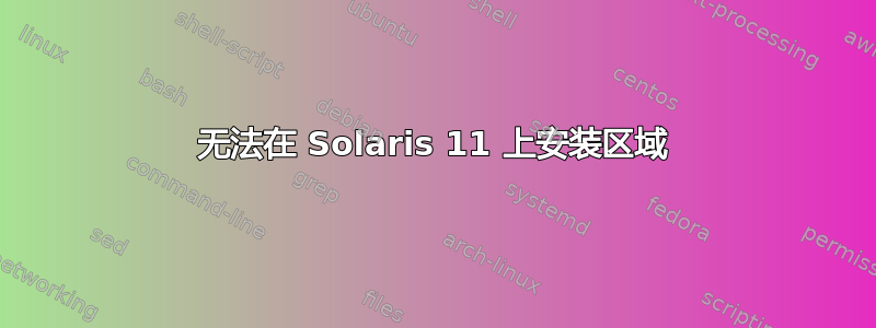 无法在 Solaris 11 上安装区域