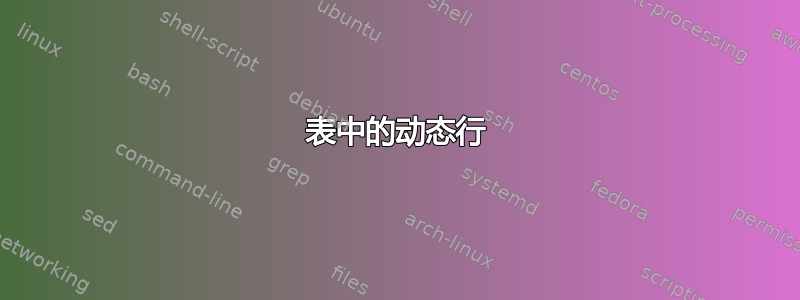 表中的动态行