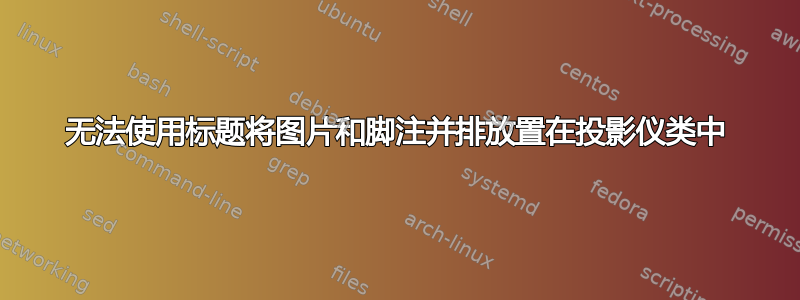 无法使用标题将图片和脚注并排放置在投影仪类中