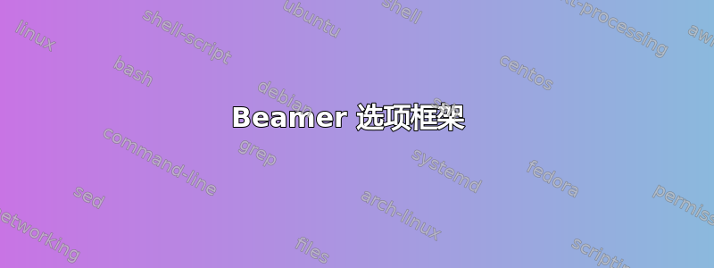 Beamer 选项框架 