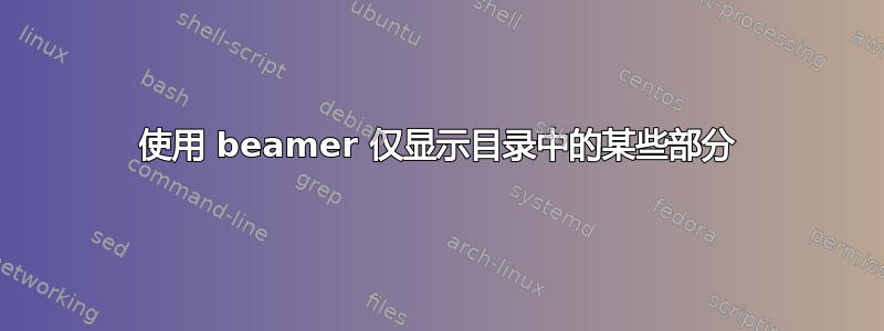 使用 beamer 仅显示目录中的某些部分