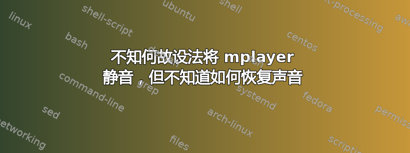 不知何故设法将 mplayer 静音，但不知道如何恢复声音